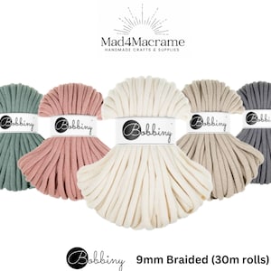 Bobbiny’s Jumbo 9mm Braided Cord, 30m/98ft, for Crochet, Macrame & Weaving