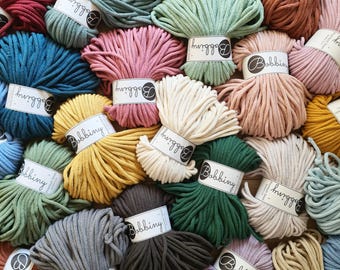 Bobbiny’s 5mm Braided Cord | 164ft/ 50m | Recycled Cotton for Macrame and Crochet