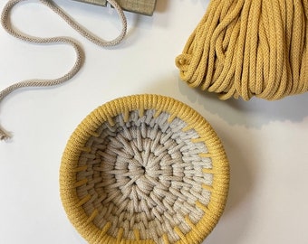 Coiled Basket DIY Kit, 2 colors, coiled basketry, handmade basket