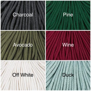 BOBBINY 5mm braided cord, chunky yarn, macrame cord, cotton cord, crochet, weaving, 108yds/100m image 5