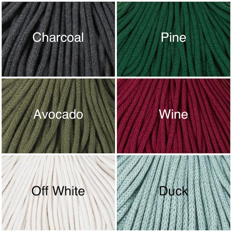 BOBBINY 5mm braided cord, chunky yarn, macrame cord, cotton cord, crochet, weaving, 108yds/100m image 5