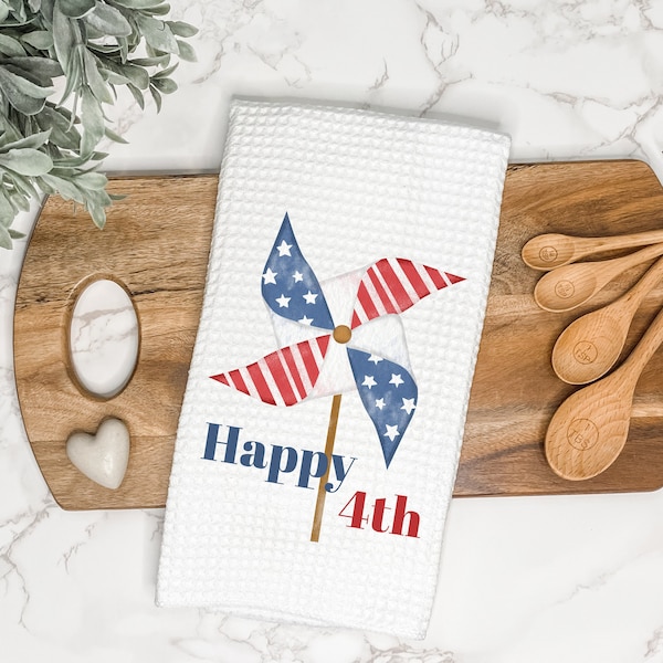 4th of July Kitchen Towel | Patriotic Towel | Happy 4th | Independence Day | 4th of July Decor | Tea Towel | Hand Towel | Dish Towel