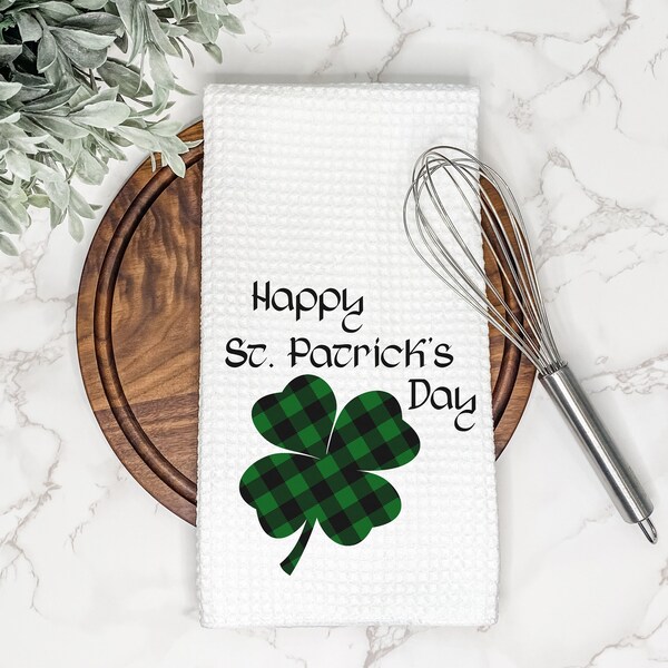 St. Patrick's Day Kitchen Towel | Clover | Shamrock | St. Patrick's Day Decor | Kitchen Decor | Hand Towel | Dish Towel | Tea Towel | Gift