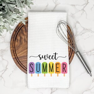 Sweet Summer | Rainbow Popsicles | Summer Kitchen Towel | Summer Decor | Tea Towel | Hand Towel | Dish Towel | Beach House Decor