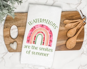 Summer Kitchen Towel | Watermelon Rainbow | Watermelon Decor | Summer Decor | Airbnb Decor | Tea Towel | Hand Towel | Dish Towel | Gift