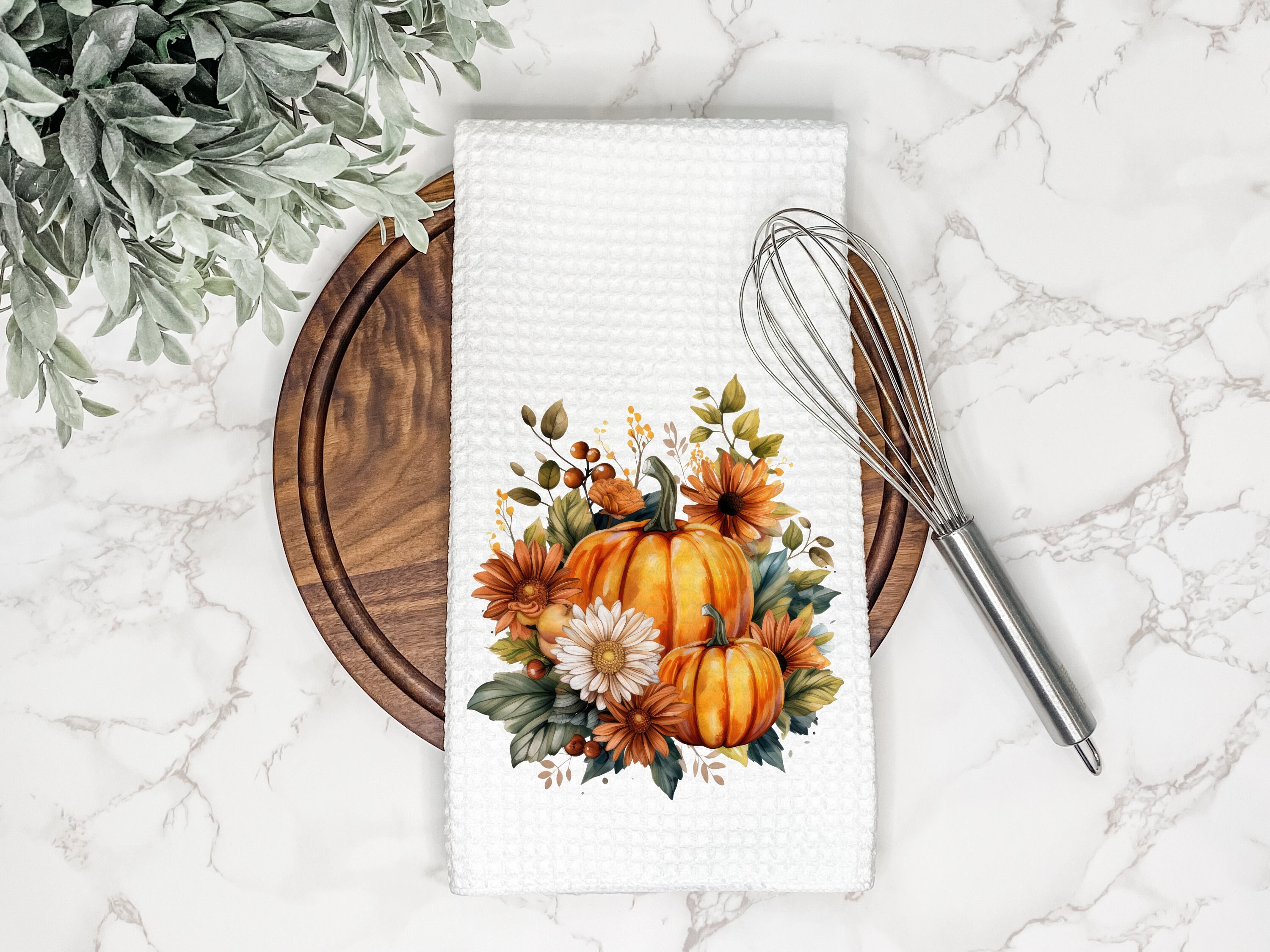 Polyester Dish Cloth Fall Dish Towels Watercolor Pumpkin - Temu