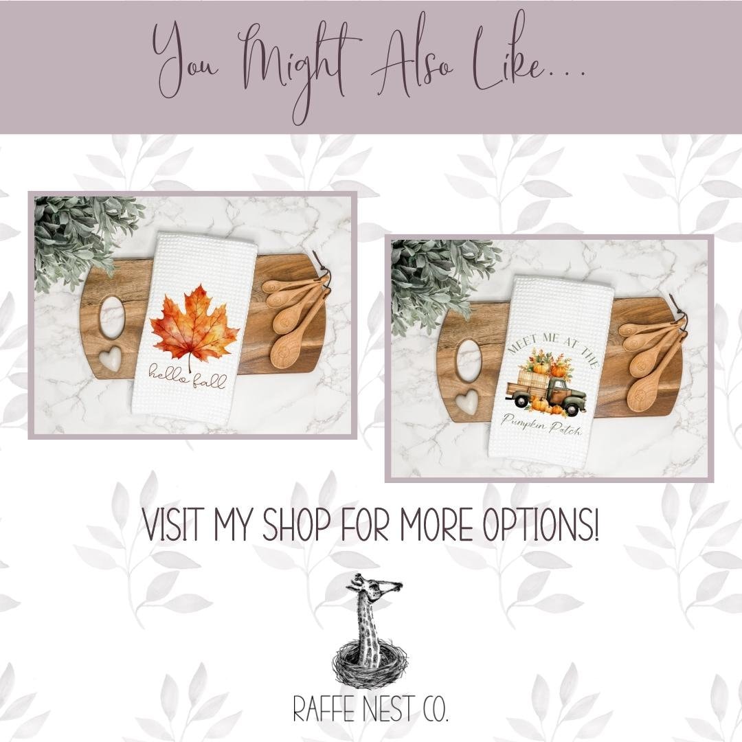 Personalized Fall Kitchen Tea Towel | Monogram Wreath | Fall Pumpkin Decor | Autumn Hand Towel | Customized Gift for Hostess, Thanksgiving