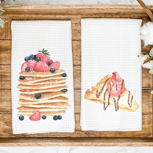 Farmhouse Kitchen Towel | Pancakes | Crepes | Breakfast | Kitchen Decor | Breakfast Decor | Hand Towel | Dish Towel | Tea Towel | Blueberry