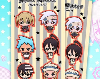 Soul Eater Glitter Sticker Sheets