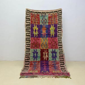 Alfombra Kilim marroquí tejida a mano: Alfombra de lana bohemia (estilo vintage)