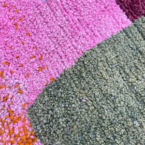 Beni Ourain Rug: Pink Geometric Pattern - Hand Knotted Wool image 10