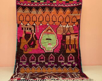 Handmade Moroccan Wool Rug - Cozy Shaggy Geometric Design 9x12
