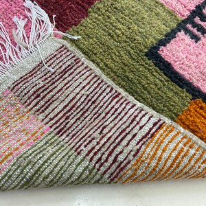 Beni Ourain Rug: Pink Geometric Pattern - Hand Knotted Wool image 12