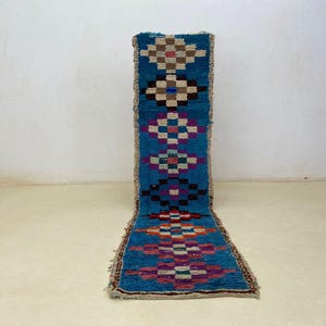 Handwoven Moroccan Runner,Peronalized Vintage Runner,Traditional Old RunnerMuticolorful Vintage Runner,Washable Old Runner 7.8x1.8 ft
