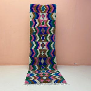 Beni Ourain Carpet, Hand Knotted Rug, Moroccan Tribal Rug, Luxury Wool Runner, Soft Shaggy Texture, Durable, Easy Clean