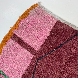 Beni Ourain Rug: Pink Geometric Pattern - Hand Knotted Wool image 19