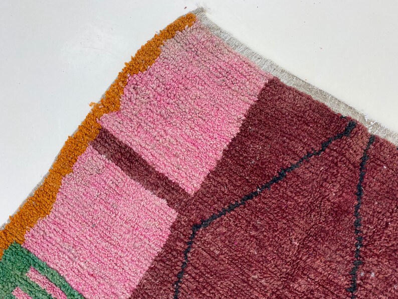 Beni Ourain Rug: Pink Geometric Pattern - Hand Knotted Wool image 19