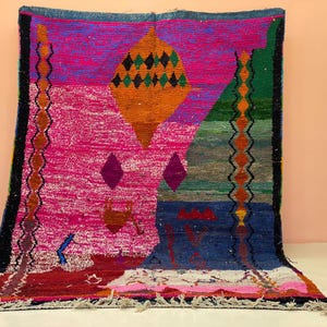 Soft Shaggy Carpet, Moroccan Wool Rug, Custom Berber Rug, Handmade Bohemian Floor Covering, Cozy Washable Area Accent for Rustic Home Decor