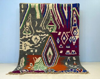 Beni Ourain Rug: Vibrant Wool Carpet - Soft, Durable, Custom Size