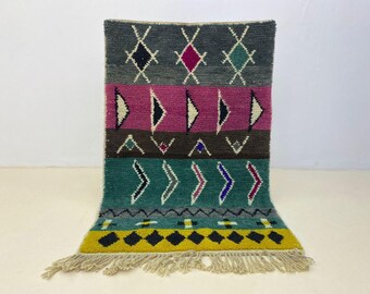 Berber Teppich - Handgeknüpfter Marokkanischer Tribal Design, Waschbar