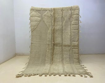 Beni Mrirt Carpet, Moroccan Wool Runner, Boho Rustic Decor, Hand Knotted Rug, Durable Indoor Mat, Luxurious Soft Wool Texture