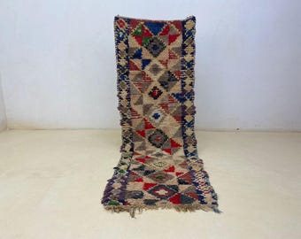 Moroccan Wool Kilim Runner Rug, Geometric Berber Style