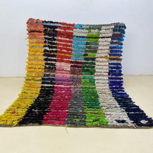 Alfombra Kilim tejida a mano: lana marroquí, estilo bohemio vibrante - Tejido plano suave