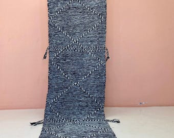 Beni Ourain Läufer: Flurteppich aus Wolle (Handarbeit, Boho-Stil)