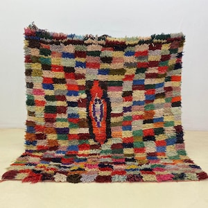 Alfombra Kilim marroquí - Lana vintage tejida a mano con motivos bohemios