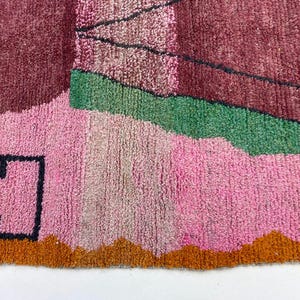 Beni Ourain Rug: Pink Geometric Pattern - Hand Knotted Wool image 16