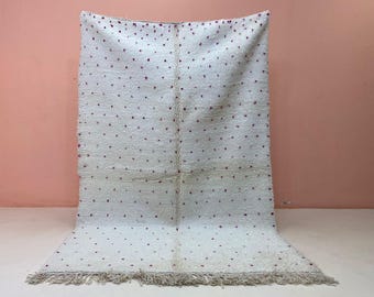Moroccan rug white - Solid white rug - Plain white rug - Minimalist rug - Beni ourain rug - Custom rug - Handmade rug - Moroccan area rug