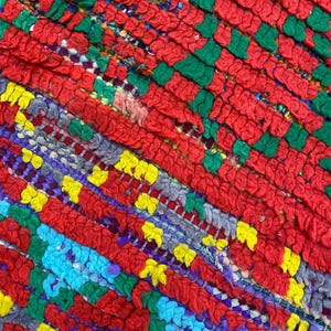 Moroccan Kilim Runner: Handwoven Red Wool - Geometric Pattern - Etsy