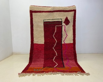 Tappeto tradizionale marocchino-Tappeto rosso personalizzato-Favoloso tappeto personalizzato-Incredibile tappeto personalizzato-8x10 Grande tappeto personalizzato-Tappeto per soggiorno-Tappeto tessuto a mano