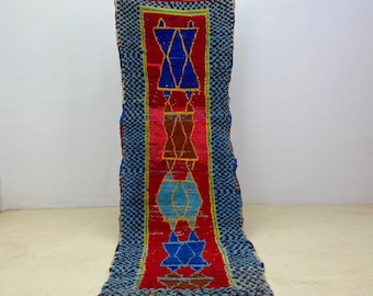 Alfombra bereber tejida a mano - Kilim vintage rojo de lana