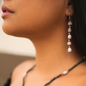 5-Drop Cherokee Cornbead Earrings - Perfect for Wedding