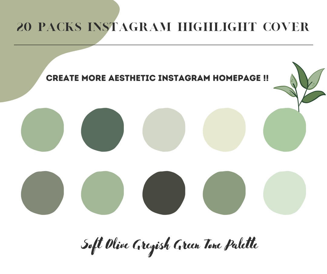 20 Plain Olive Greyish Green Color Instagram Highlight Icons - Etsy