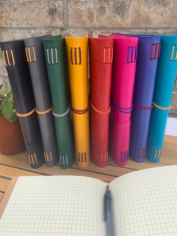 Large Leather Journal, Notebook, Diary, Sketchbook - Color Options | customizable | refillable | 3 journals in one