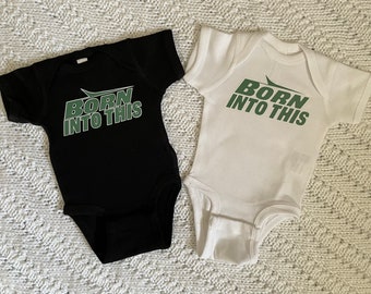 Little Jet Born Into This New York Infant Baby Rib Bodysuit For Sporting Events, Parties, Etc.