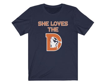 Bronco She Loves The D Denver Football T-Shirt For Tailgates Gameday  Sporting Events Active