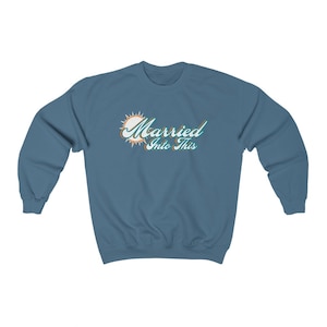 Miami Married Into This Dolphin Football Crewneck For Tailgates Gameday Sporting Events