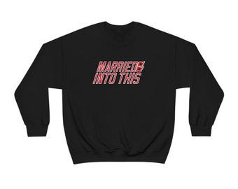 Hurricane Married Into This Carolina Hockey Crewneck For Tailgates Gameday Sporting Events