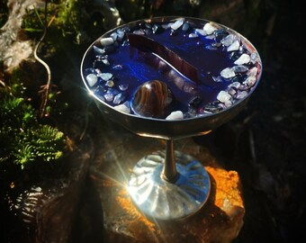 LILITH ritual candle, chalice, divine, Mesopotamia, tuberose, gift, dark feminine, goddess,, onyx, goddess, ancient, völva, witch