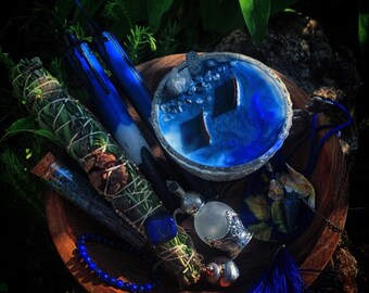 Coffret Rituel NJÖRD,série limitée, divinités,cadeau,dieu,valhalla,verre,norse,Lumières Sacrées,Vegan,witch,nordic,pagan,viking,fumigation