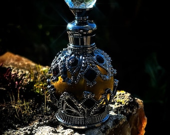 HADES, eau de parfum, witch, divinity, sacred masculine, ritual, spring, Hades, Greece, vintage bottle, vegan, plant, hell, blue cypress, lavender
