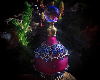 PERSEPHONE, eau de parfum, witch, renewal, sacred feminine, goddess, ritual, spring, Hades, Greece, vintage bottle, vegan, botanical, pomegranate, white musk