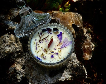 ANUBIS, Sacred Ritual Candle, limited series, divinities, gift, Egypt, sacred, intention, Sacred Lights, Egypt, Vegan, cinnamon, mauve, cedar, glass