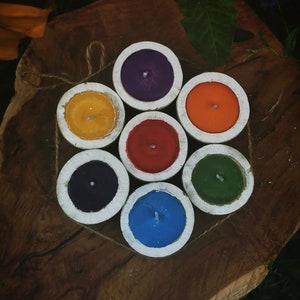 Minis Sacred Ritual Chakras, Sacred Lights, ayurvedic, yoga, kundalini, india, meditation, spirituality, vegan, candles, bamboo, decoration, love image 2