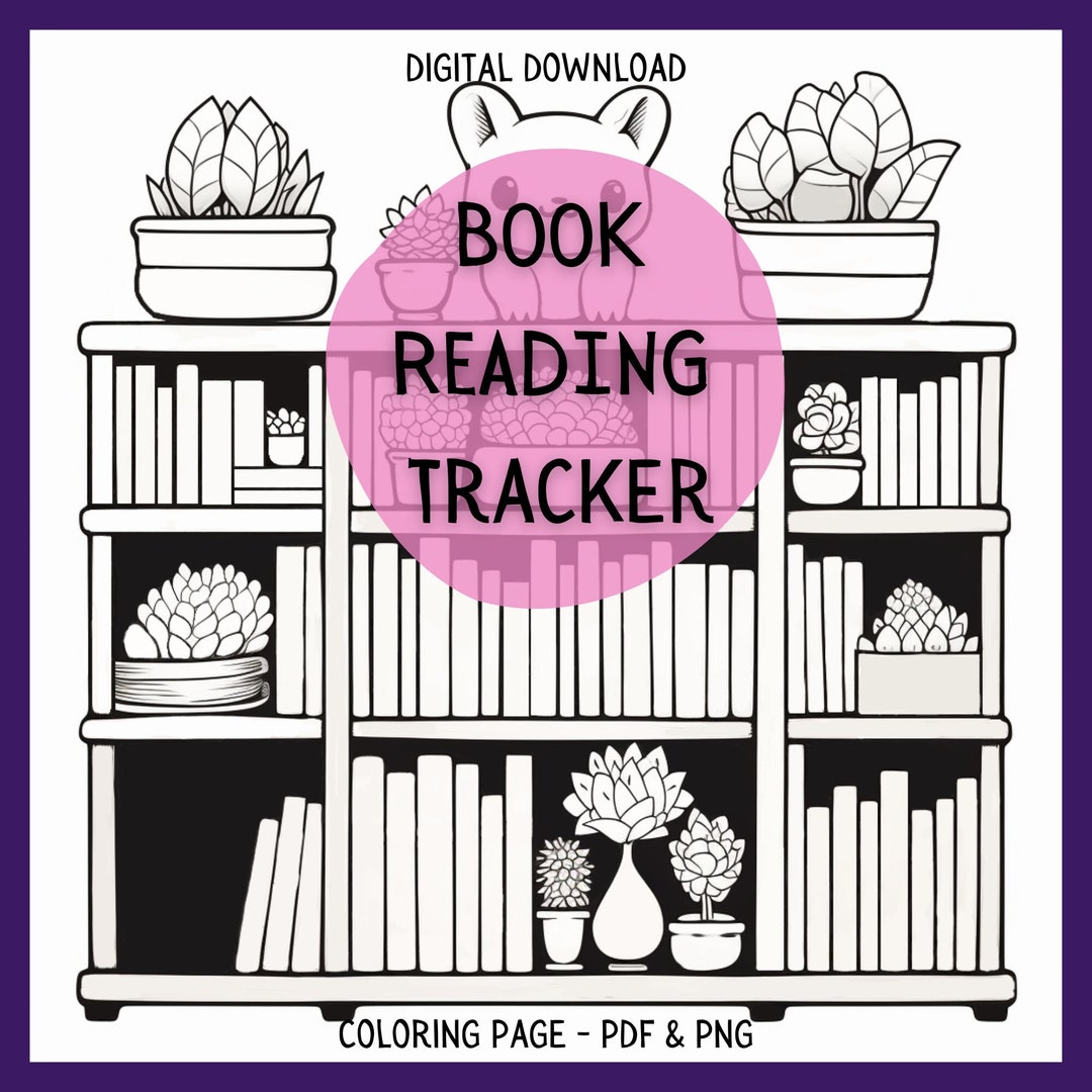 Book Reading Tracker for Kids - Printable Coloring Page - Digital Book ...