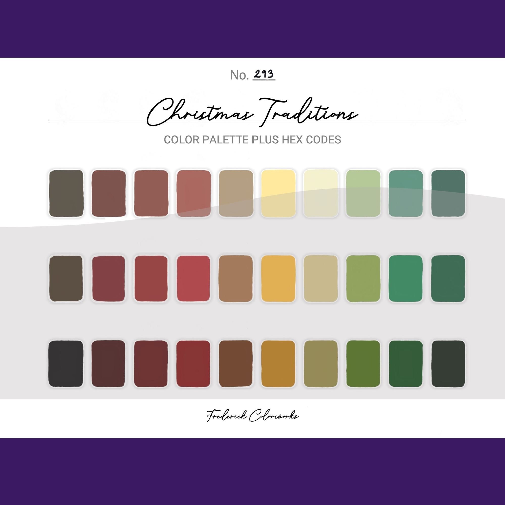 Traditional Christmas Color Palette Procreate 30 Color Palette