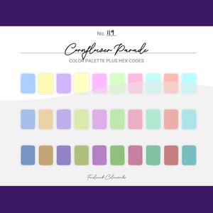Cornflower Parade Color Scheme - Procreate 30 Color Palette Swatches + Hex Codes - PDF, Swatch, JPEG, PNG - Printable + Digital